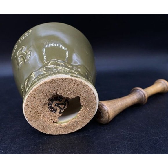 Schering Louis Hebert Ceramic Mortar & Wood Pestle Apothecary Pharmaceutical - Picture 6 of 11